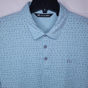 Travis Mathew Polo Shirt Mens XL Mint Thundersnow Pima Cotton